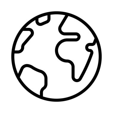 Dünya gezegeni simgesi, vektör illüstrasyonu basit tasarım