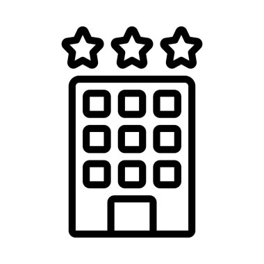 Otel binası ikon vektör illüstrasyonu