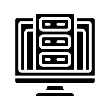 Süper Bilgisayar simgesi, vektör illüstrasyonu 