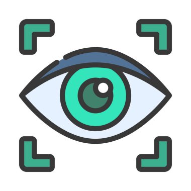 Retina Tarama Web simgesi vektör çizimi