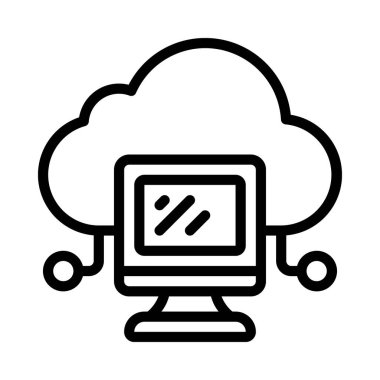 Bulut Hesaplama Simgesi vektör çizimi kavramı 