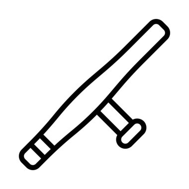 Baton Silahı düz simgesi, vektör illüstrasyonu 