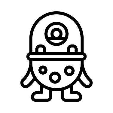 Beyaz arkaplanda canavar vektör çizimi 