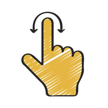 Bir Parmak Döndürme simgesi, vektör illüstrasyonu 
