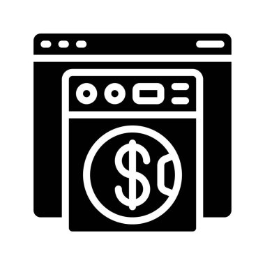 Çevrimiçi Para Aklama Web simgesi vektör illüstrasyonu