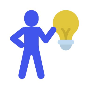 Fikir Kişi web simgesi vektör illüstrasyonu