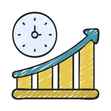 Artan Üretim Düz simgesi, vektör illüstrasyonu 