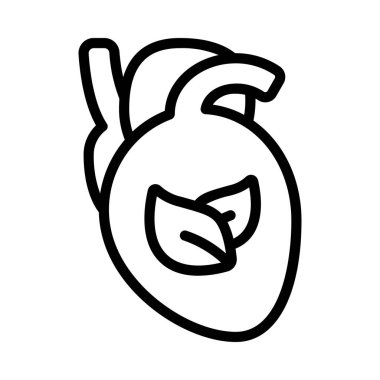 Sağlıklı Kalp Simgesi Basit Vektör İllüstrasyonu