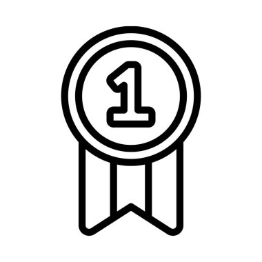 Bir Numaralı Ödül simgesi, vektör illüstrasyonu basit tasarım