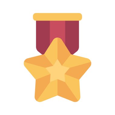 Yıldız Madalyası Vektör Simgesi Tasarımı