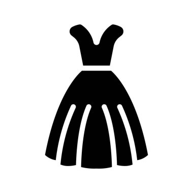 beyaz arkaplanda elbise simgesi, vektör illüstrasyonu 