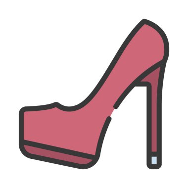 Stiletto düz simgesi, vektör illüstrasyonu 