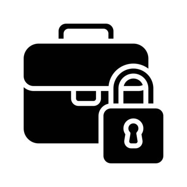 Bagaj Kilidi ikon vektör çizimi tasarımı