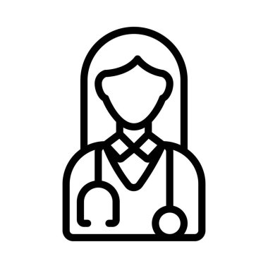 Kadın Doktor Web simgesi vektör illüstrasyonu
