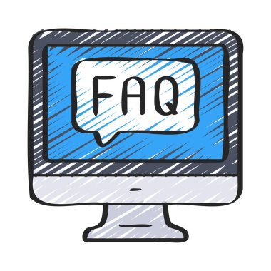 SSS İleti Bilgisayar simgesi, vektör illüstrasyonu 