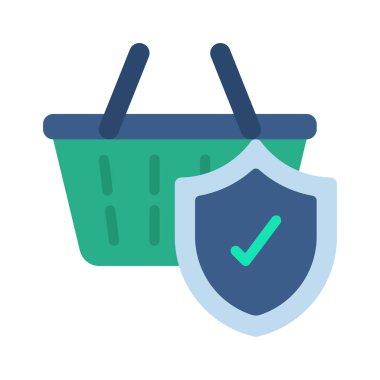 Korumalı Sepet ikonu vektör illüstrasyon tasarımı