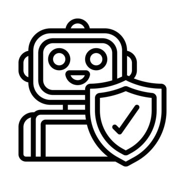 Robot simgesi, vektör illüstrasyonu basit tasarım