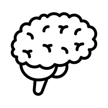 Beyaz arkaplanda beyin vektör simgesi 