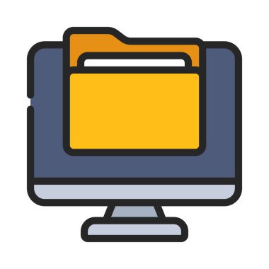 bilgisayar klasör simgesini, vektör çizim 