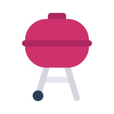 Barbekü ızgara ağ ikonu vektör çizimi