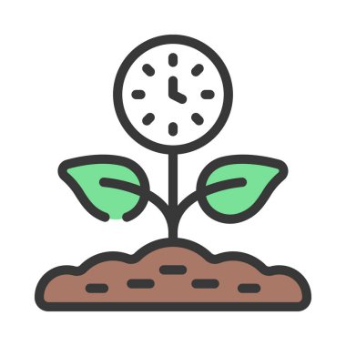 Zaman Büyüme web simgesi vektör illüstrasyonu