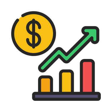 Finansal Başarı web simgesi vektör illüstrasyonu