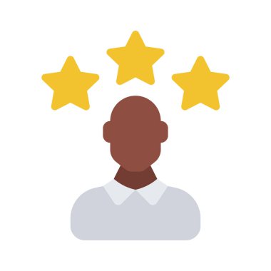 Başarılı Kişi düz simgesi, vektör illüstrasyonu 