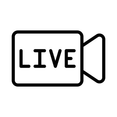 Canlı Video Web ikonu vektör illüstrasyonu