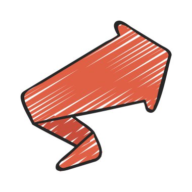 Yukarı Arrow Ribbon Web simgesi vektör illüstrasyonuName