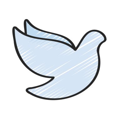 Barış Güvercini kuş ağı ikon vektör çizimi