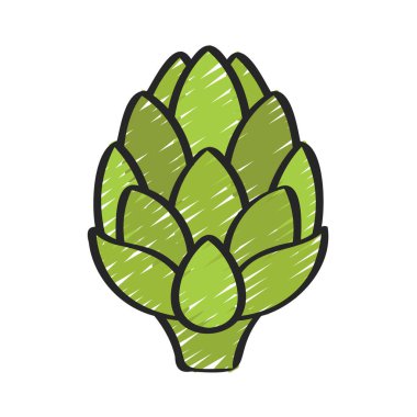 Enginar yassı simgesi, vektör illüstrasyonu 