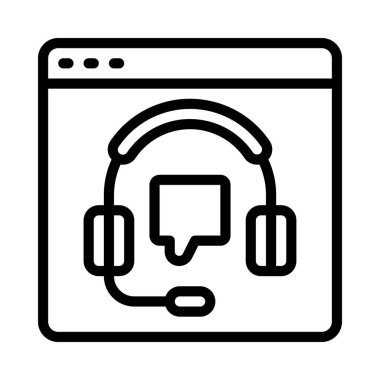 Çevrimiçi Destek Web simgesi vektör çizimi