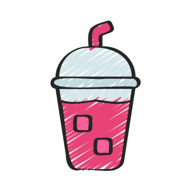 Buz İçeceği ikonu vektörü basit illüstrasyon