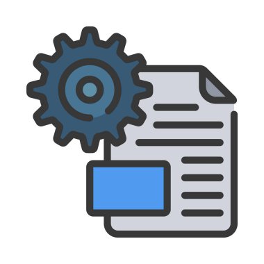 Belge Yapılandırma simgesi, vektör illüstrasyonu 