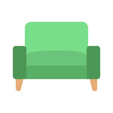 Koltuk simgesi, düz stil. vektör illüstrasyonu 