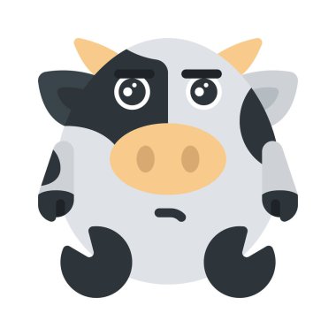 Karışık inek düz simgesi, vektör illüstrasyonu 