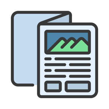 Broşür Simgesi Basit Vektör İllüstrasyonu