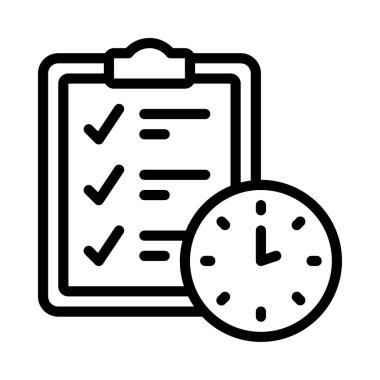 Zamanlanmış Test Web simgesi vektör çizimi