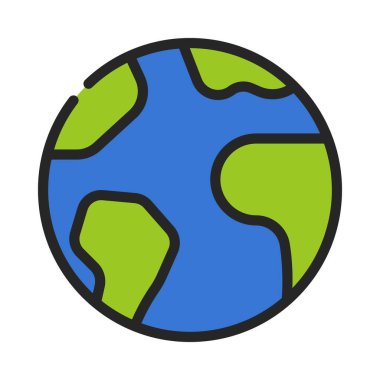 Dünya gezegeni simgesi, vektör illüstrasyonu basit tasarım