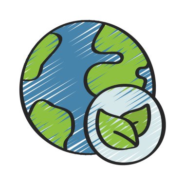 Dünya gezegeni simgesi, vektör illüstrasyonu basit tasarım