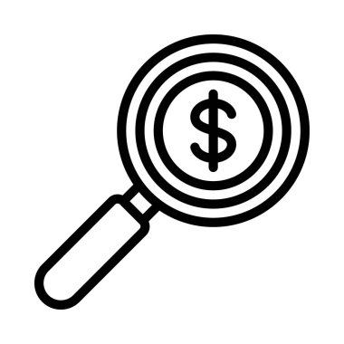 Para Denetim web simgesi düz tasarım, vektör illüstrasyonu                                     