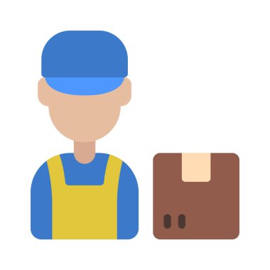 Paket Teslimatı düz simge, vektör illüstrasyonu                        