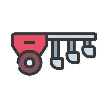 Alan Plougher düz simgesi, vektör illüstrasyonu 