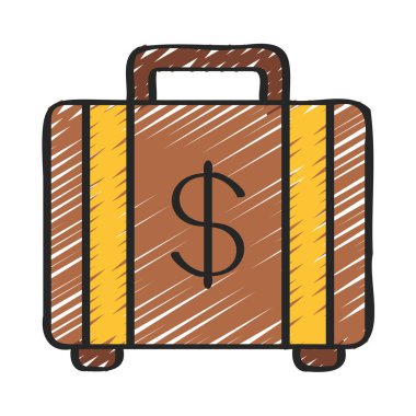 Para evrak çantası vektör simgesi