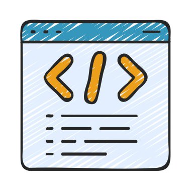 Web sitesi kod simgesi, vektör illüstrasyonu basit tasarım