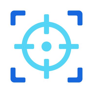 Crosshairs düz simgesi, vektör illüstrasyonuna odaklan 