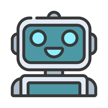 Robot karakter ikonu vektör çizimi tasarımı