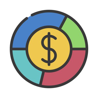 Para Veri simgesi, vektör illüstrasyonu    