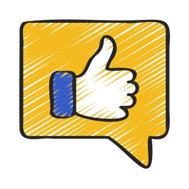 İleti simgesi, vektör illüstrasyonunu Başparmaklar Yukarı 