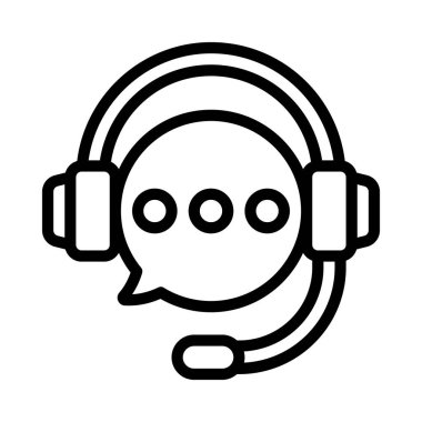 Müşteri desteği sohbet simgesi, vektör illüstrasyonu 